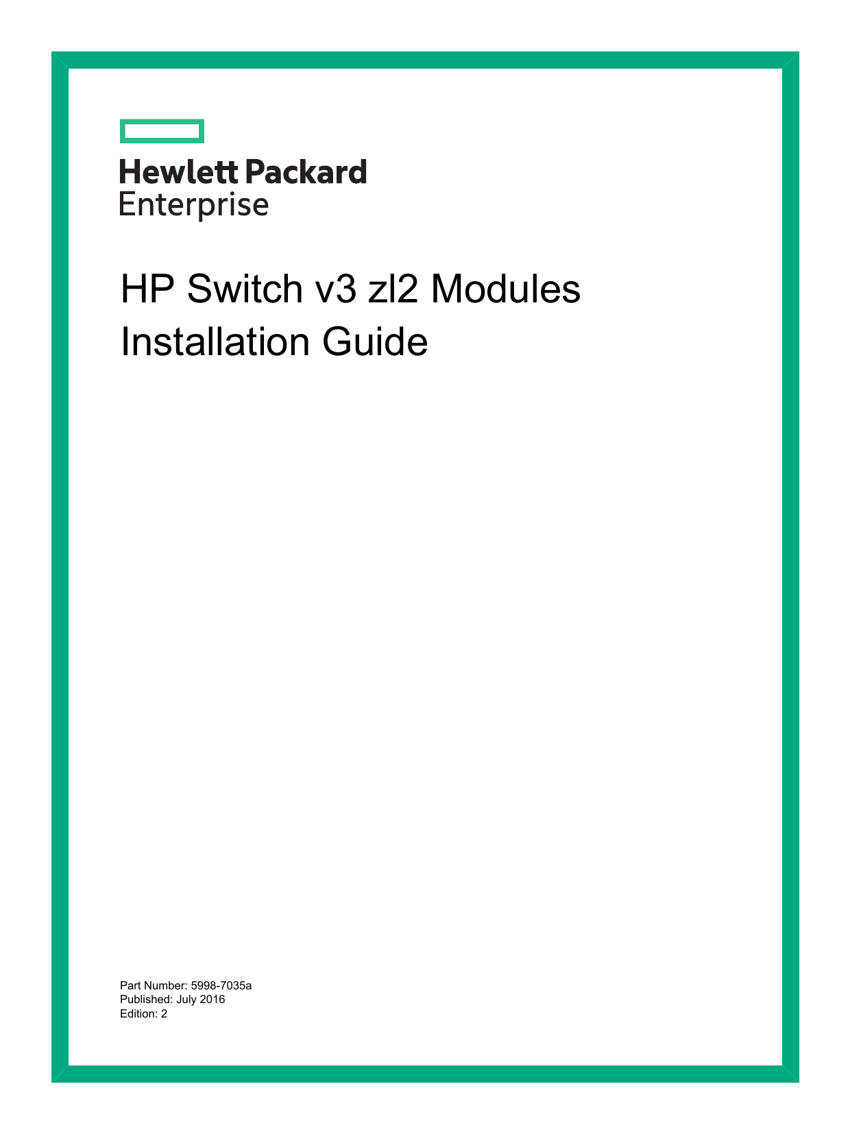 HP Switch v3 zl2 Modules Installation Guide Manualzz
