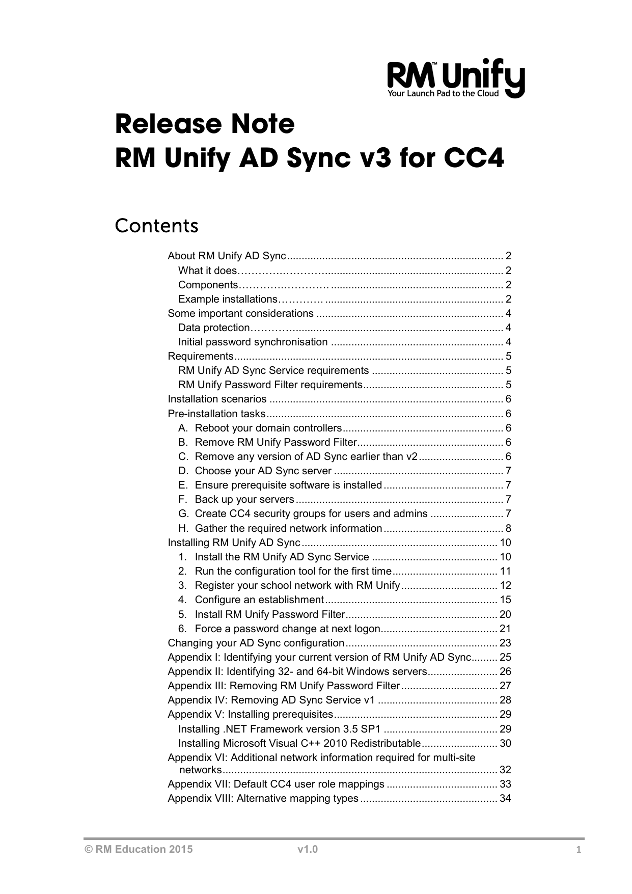 Release Note Rm Unify Ad Sync V3 For Cc4 Manualzz