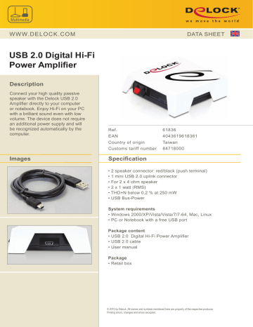 Usb 2 0 Digital Hi Fi Power Amplifier Manualzz