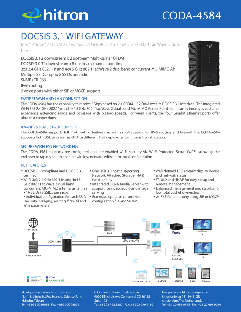 CODA-4584 - Hitron Technologies | Manualzz