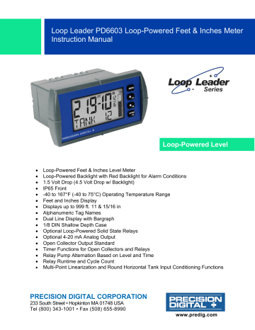 PRECISION DIGITAL PD6600, PD6606 Instruction manual | Manualzz