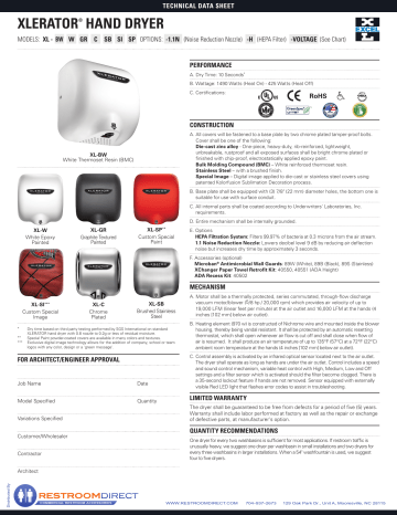 xlerator® hand dryer | Manualzz