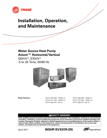 Water Source Heat Pump Axiom Horizontal/Vertical GEH/V, EXH/V | Wiring Diagrams Water Source Heat Pump Wiring Diagrams Manualzz