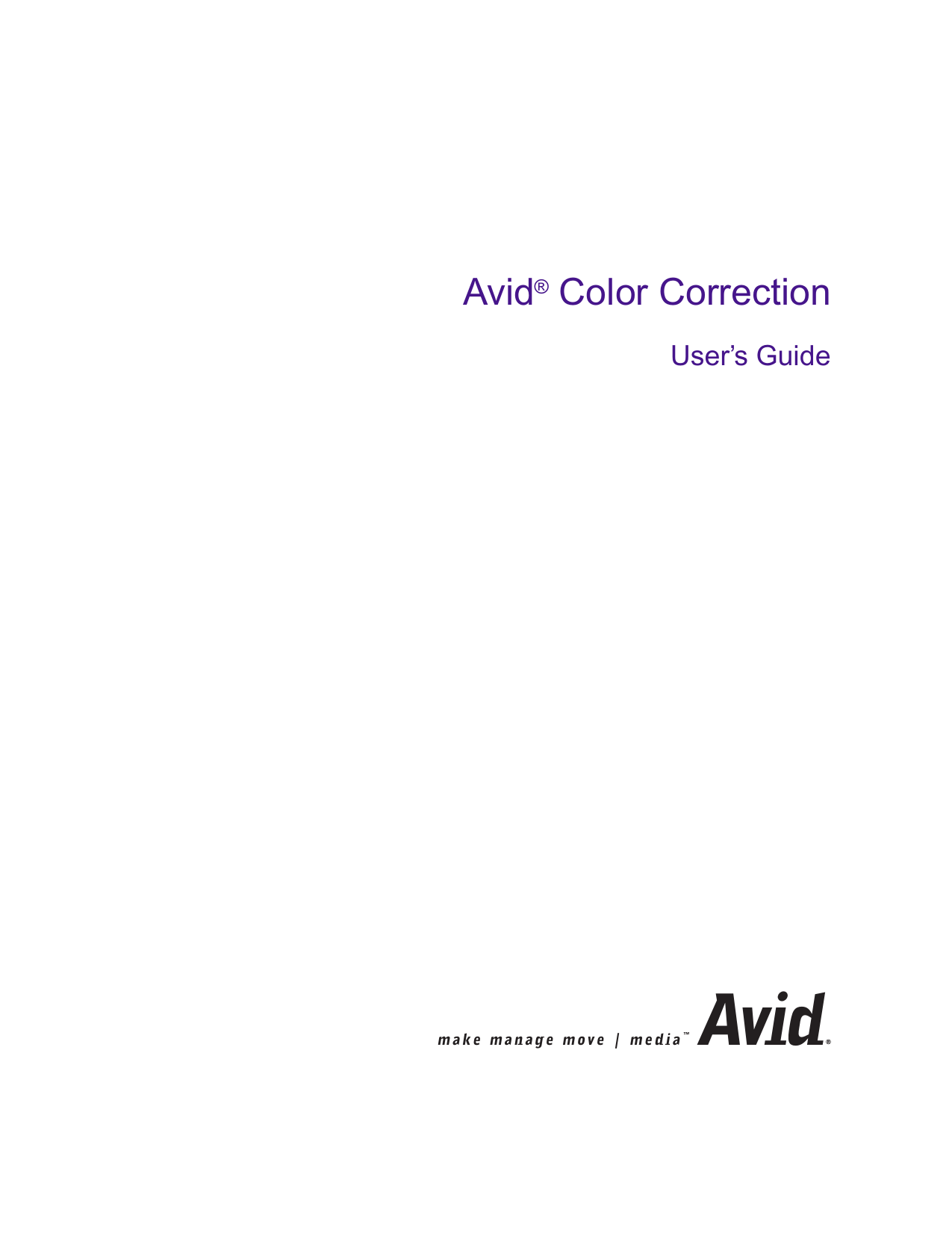 Avid® Color Correction User`s Guide Manualzz