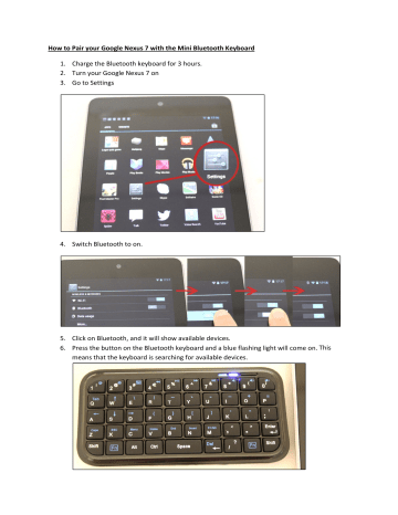 How To Pair Your Google Nexus 7 With The Mini Bluetooth Keyboard Manualzz