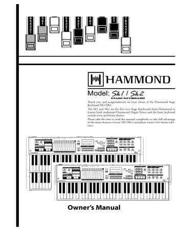 Hammond SK1 Owner’s Manual | Manualzz