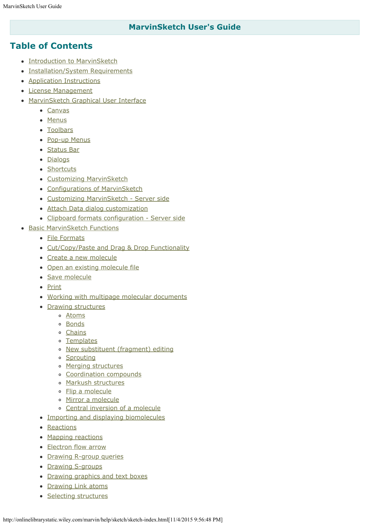 Marvinsketch User Guide E Manualzzcom