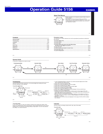 Operation Guide 5156 | Manualzz