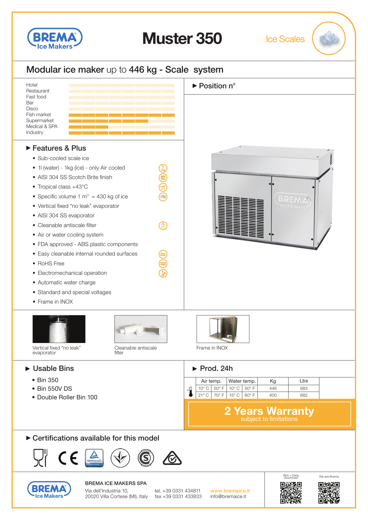 Muster 350 Brema Ice Makers Manualzz
