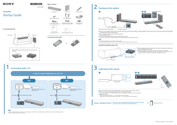 Sony HT-MT300 Quick start guide | Manualzz