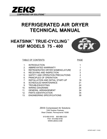 heatsink™ true-cycling™ hsf models 75 - 400 | Manualzz