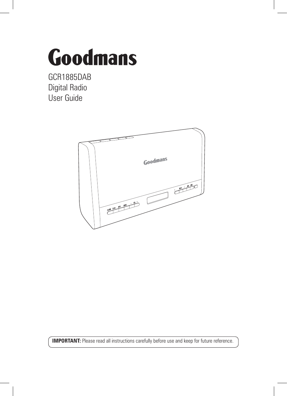 Goodmans User manual GCR1885DAB Digital Radio User Guide Manualzz