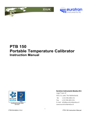 PTB 150 Portable Temperature Calibrator | Manualzz