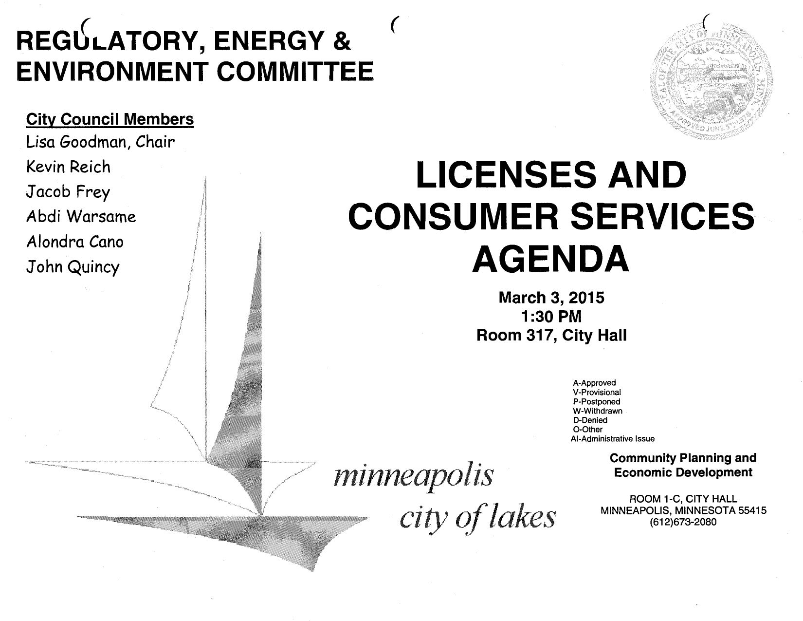 Licenses And Consumer Services Agenda Nzinneapolis - 