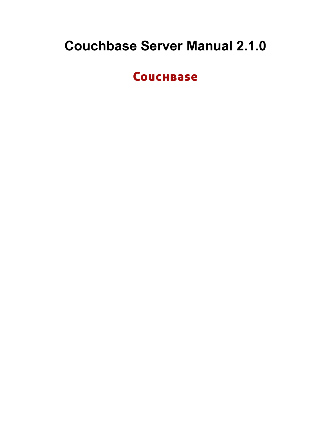 Couchbase Server Manual 210 Manualzzcom - 