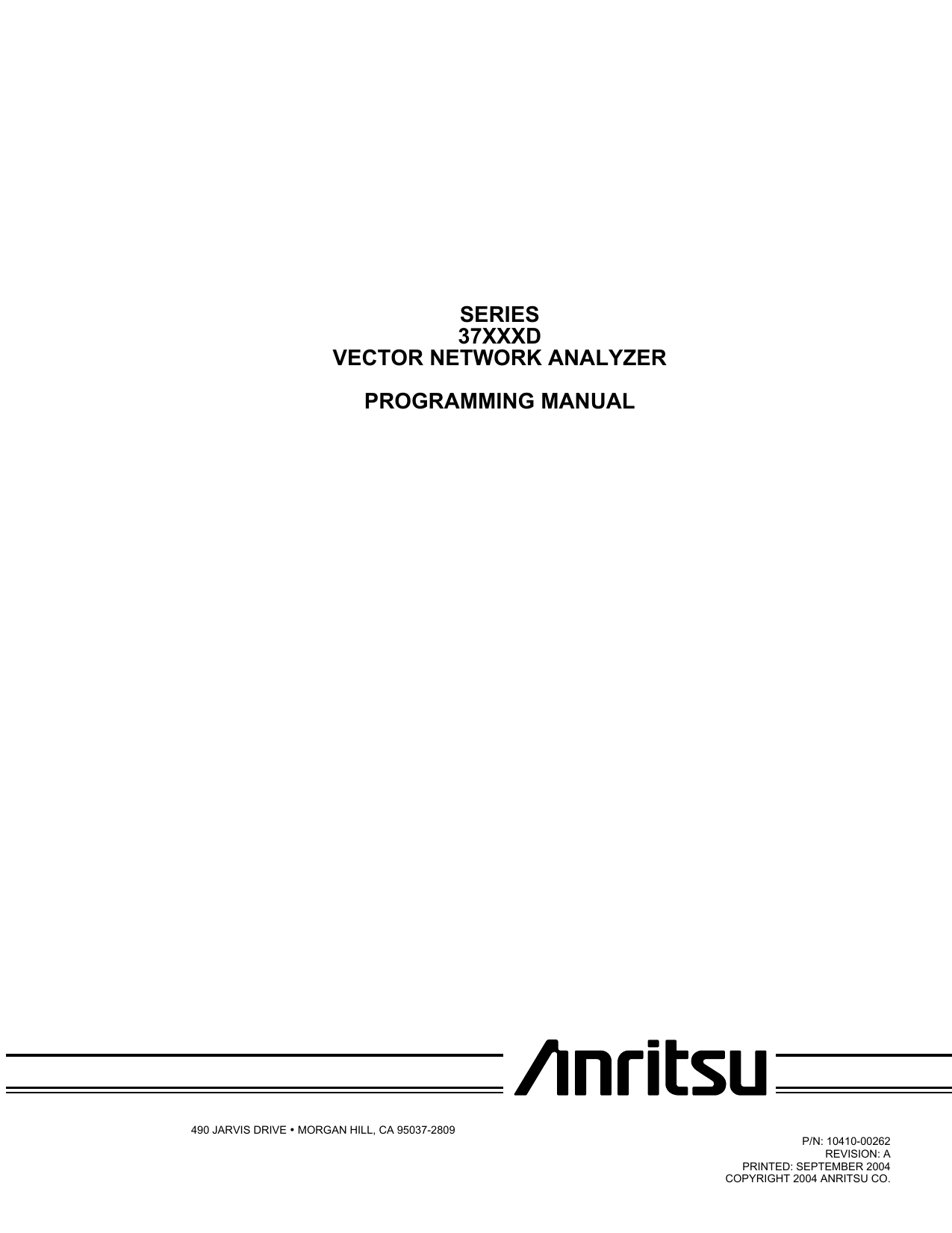 series 37xxxd vector network analyzer programming manual Manualzz