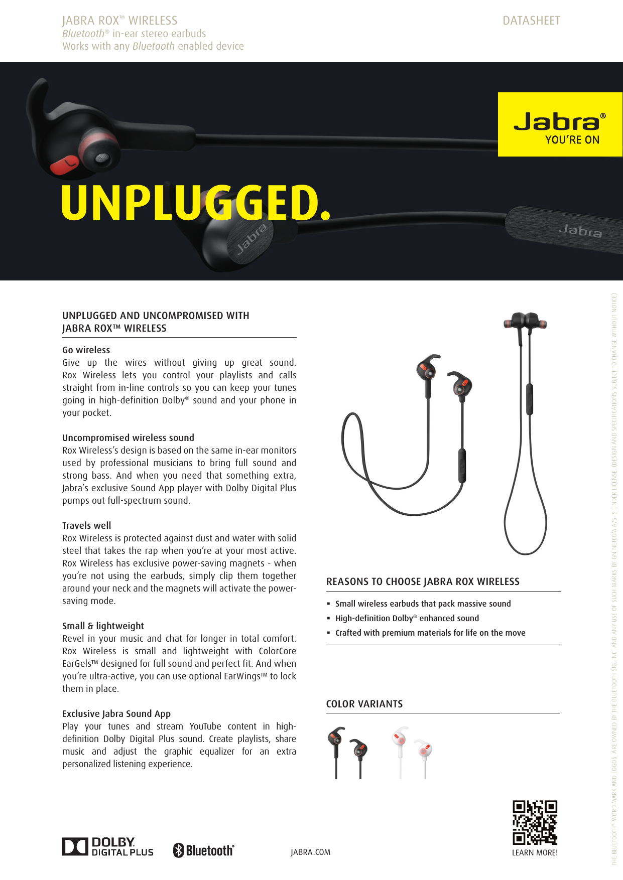 Jabra ROX Wireless Datasheet | Manualzz