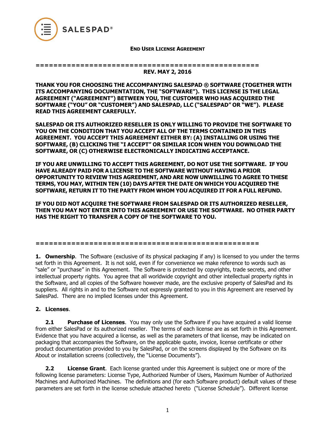 Template for End User License Agreements  Manualzz Within software warranty agreement template