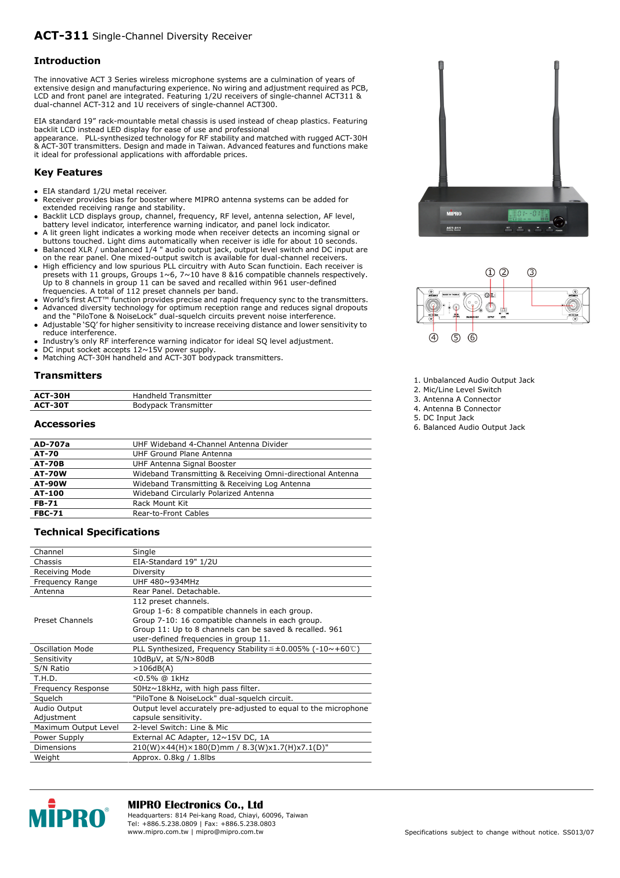 Mipro Electronics Co Ltd Manualzz