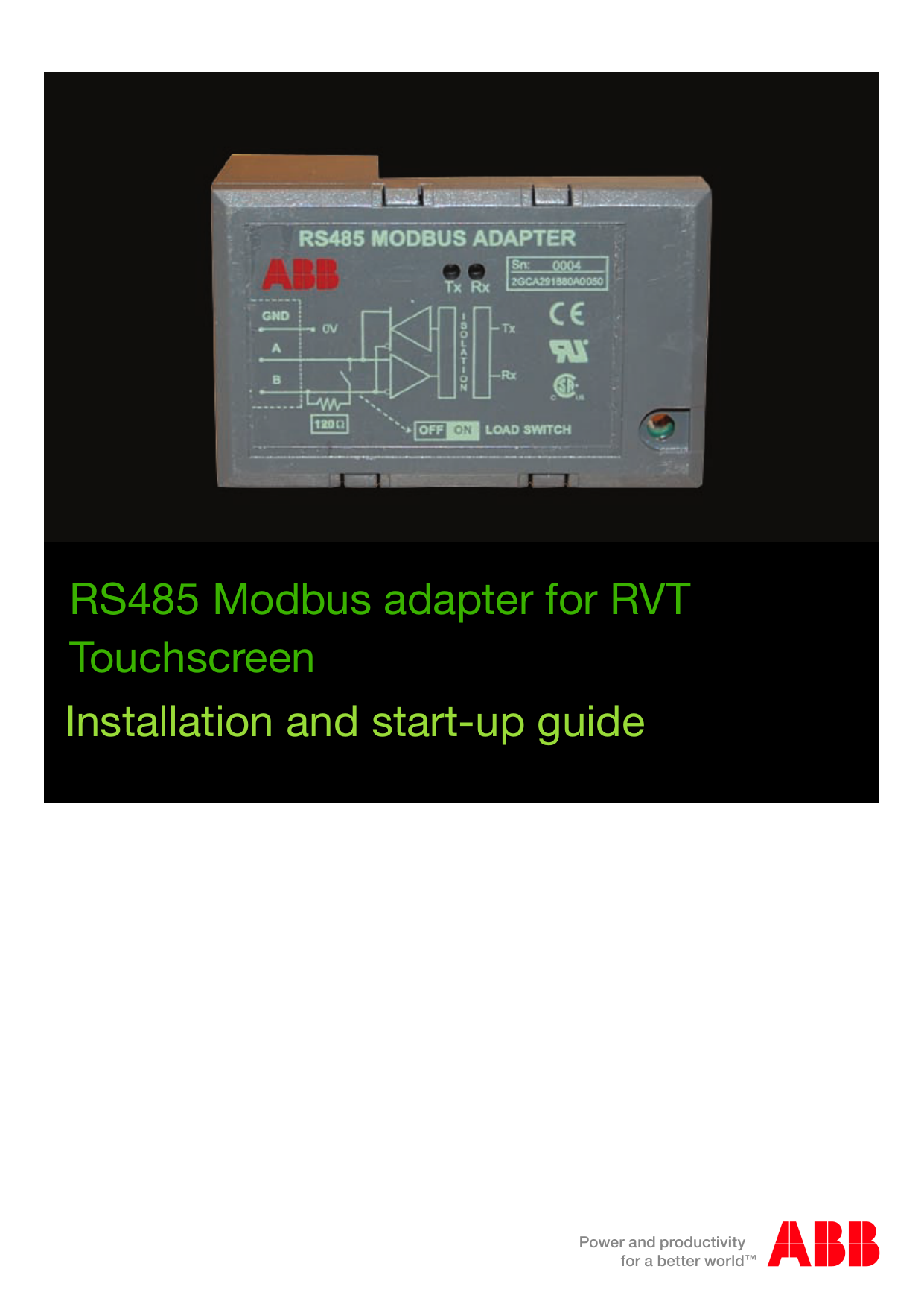 ABB RS485 Modbus adapter Installation And Startup Manual | Manualzz