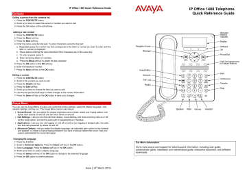 Avaya 1408 model Digital Phone | Manualzz