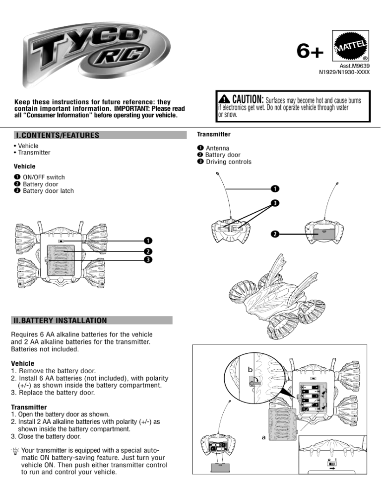 Mattel Tyco R C Stunt Pschyo Veh Tyco R C Stunt Psycho Vehicle User Manual Manualzz