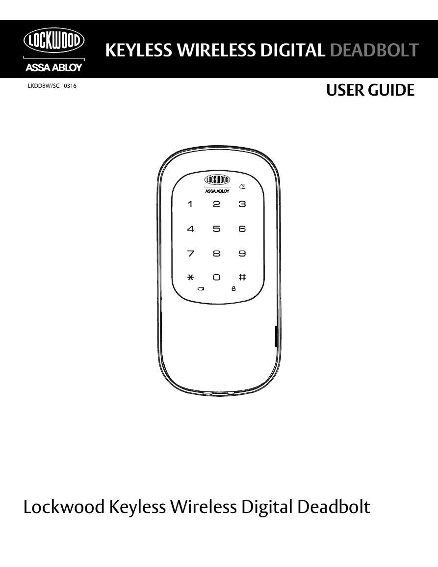 Lockwood Keyless Wireless Digital Deadbolt User Guide Manualzz
