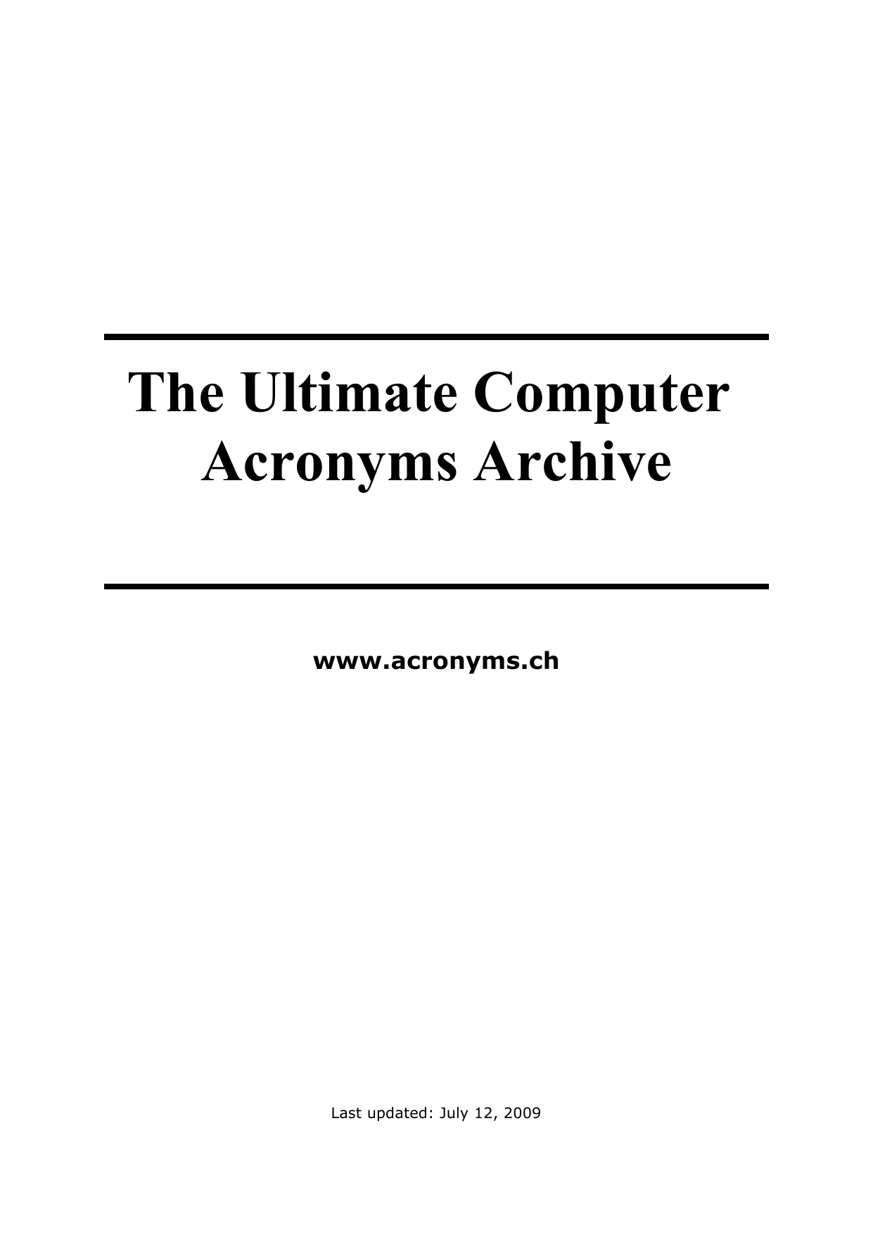 The Ultimate Computer Acronyms Archive Manualzzcom - 