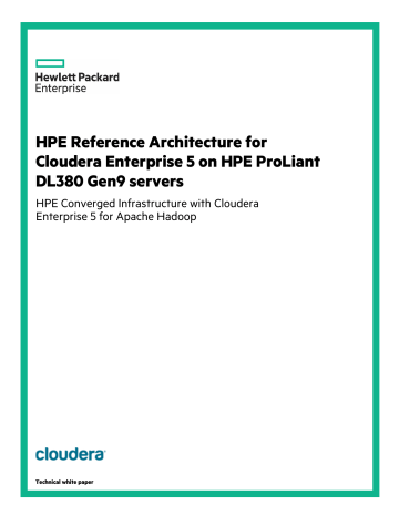 Hpe Reference Architecture For Cloudera Enterprise 5 On Hpe Manualzz