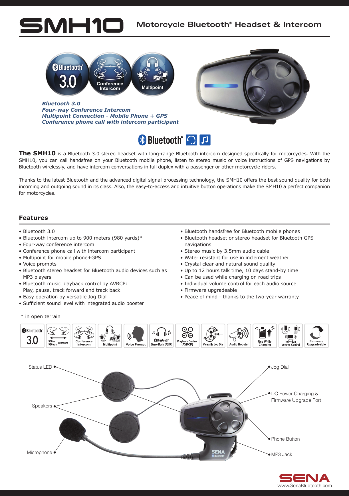 Sena SMHA0304 Helmet Clamp Kit for Earbuds with Boom and Wired