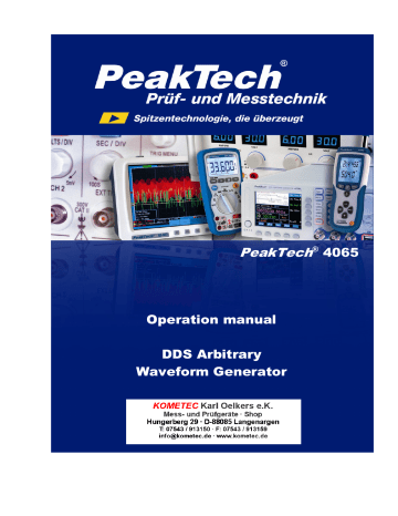 PeakTech 4065 Operation Manual | Manualzz