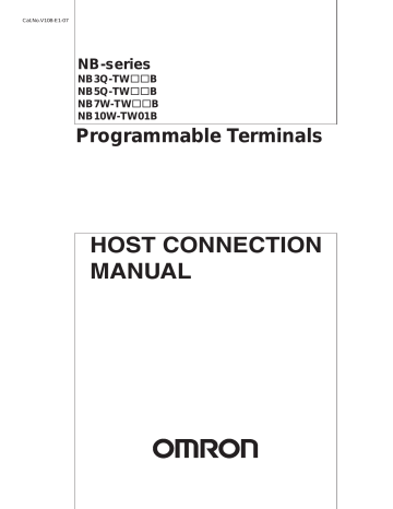 Nb Series Programmable Terminals Host Connection Manual Manualzz