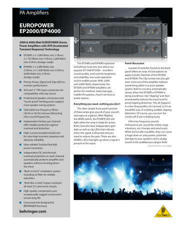 Europower Ep2000 Ep4000 Audiopro Manualzz