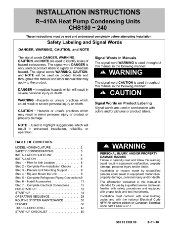 INSTALLATION INSTRUCTIONS ! WARNING CAUTION ! WARNING | Manualzz