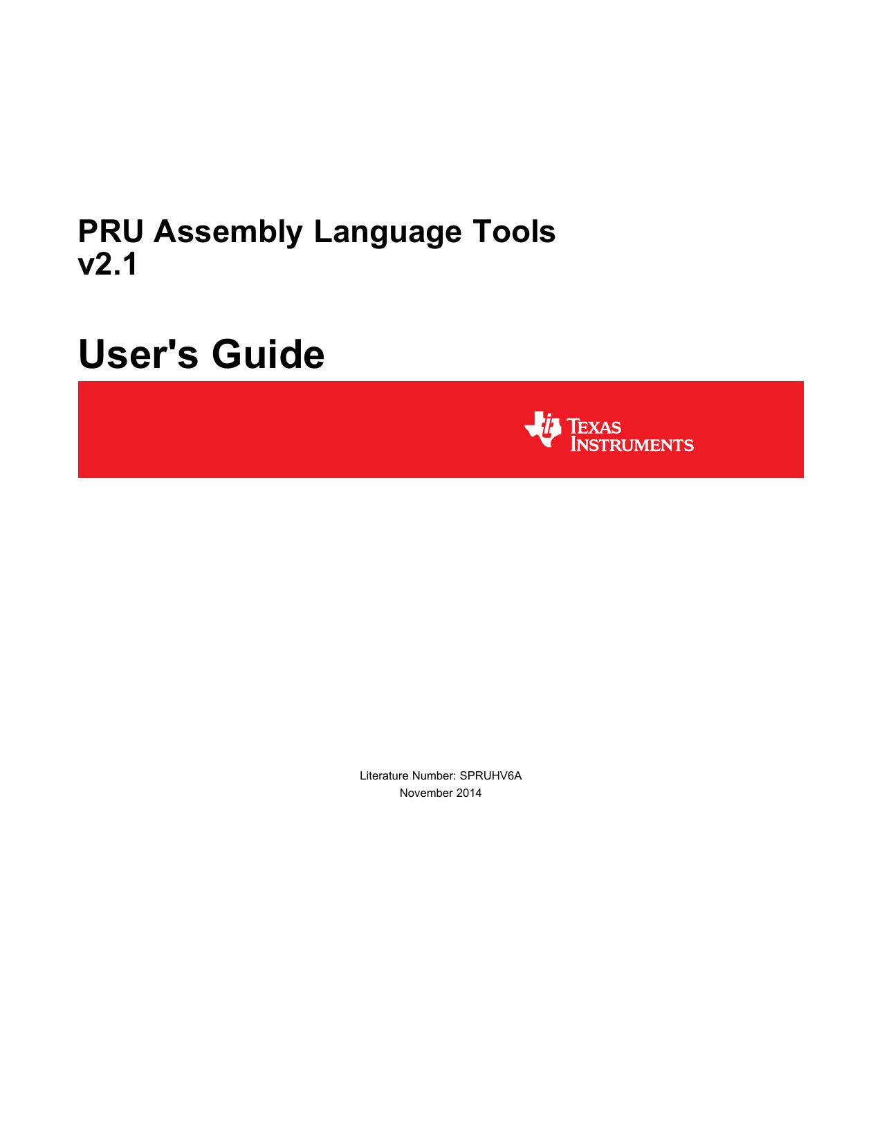 PRU Assembly Language Tools v2.1 (Rev. A) Manualzz