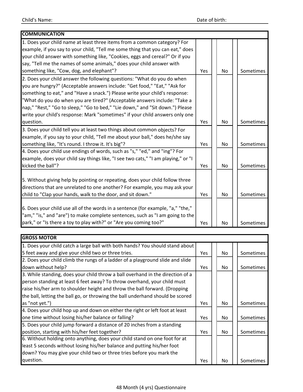 Printable Asq Questionnaire Printable Word Searches