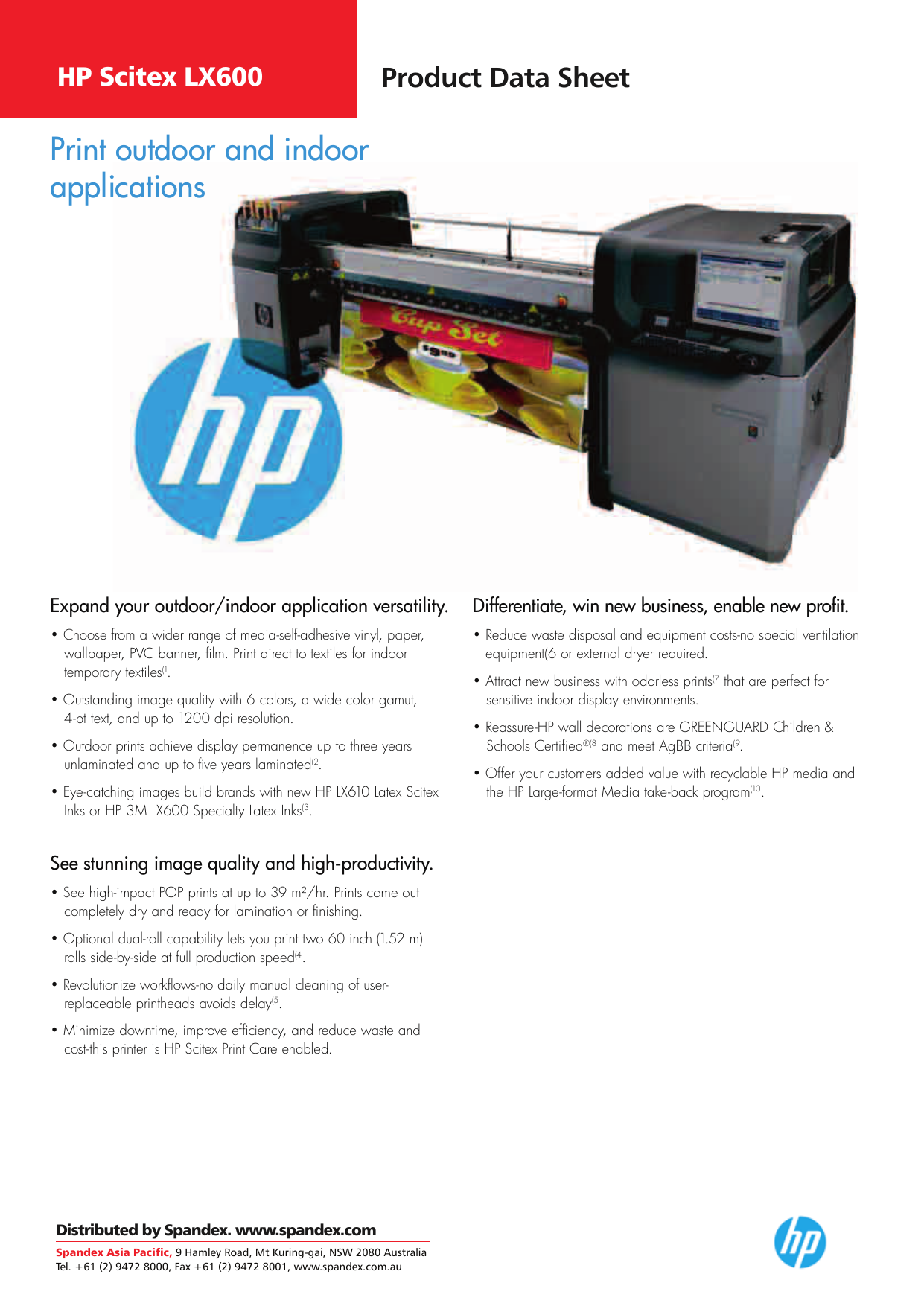 HP Scitex LX600 Industrial Printer 