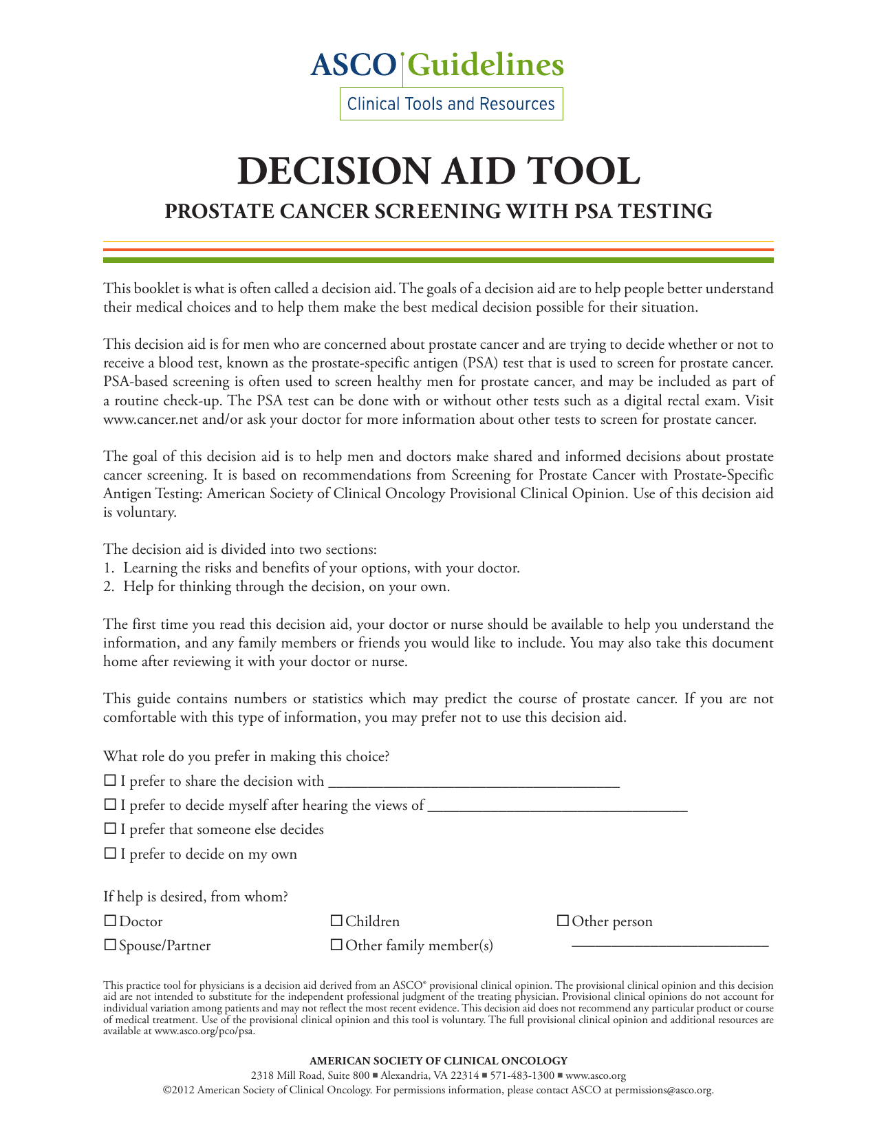 prostate cancer screening uspstf decision aid