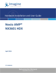 Imagine Communications Nexio AMP NX3601 HDX Hardware Installation and User Guide