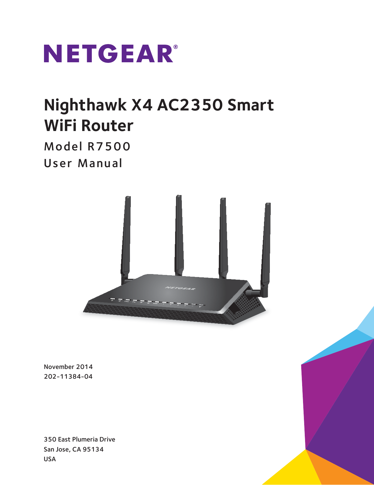 NETGEAR Nighthawk X4 AC2350 Smart WiFi Router Model R7500 Manualzz