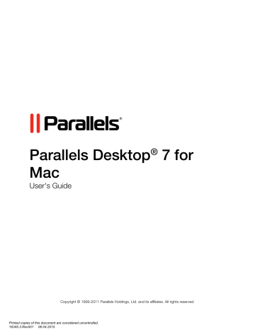 Parallels Desktop® 7 for Mac | Manualzz