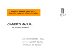 Regard SRU600 &amp; SRU600LT Off-Road Vehicle OWNER'S MANUAL