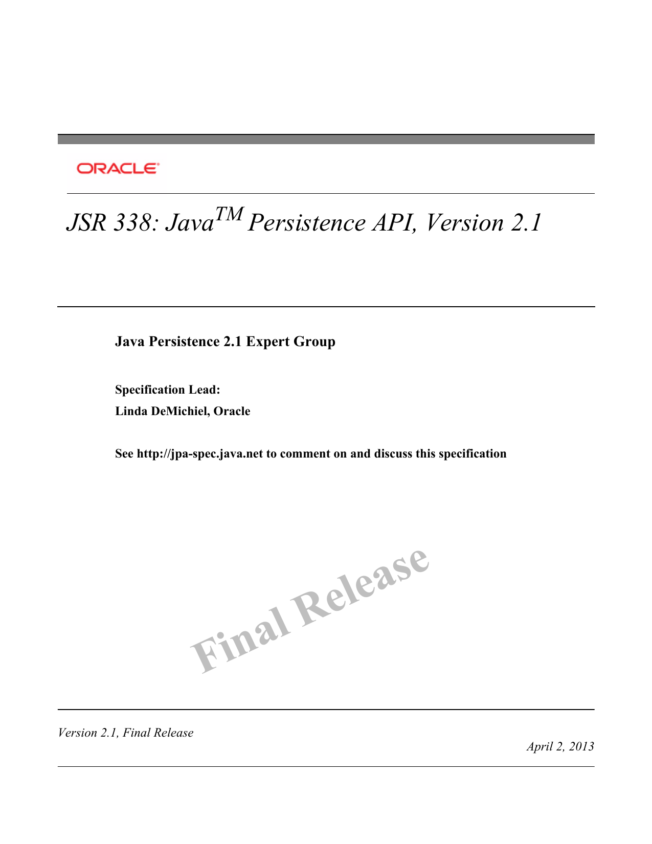 Java Persistence Api Version 2 1 Manualzz