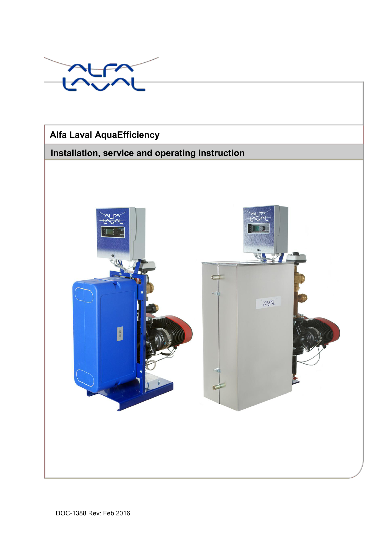 Alfa Laval AquaEfficiency Installation, service and operating Manualzz