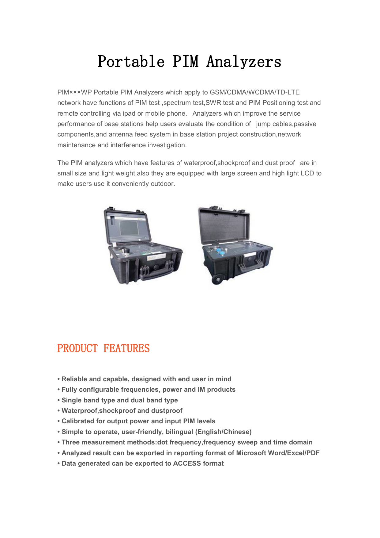 Portable Pim Analyzers Manualzz Com