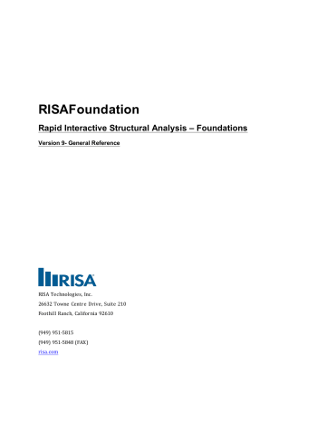 RISAFoundation v9 General Reference | Manualzz