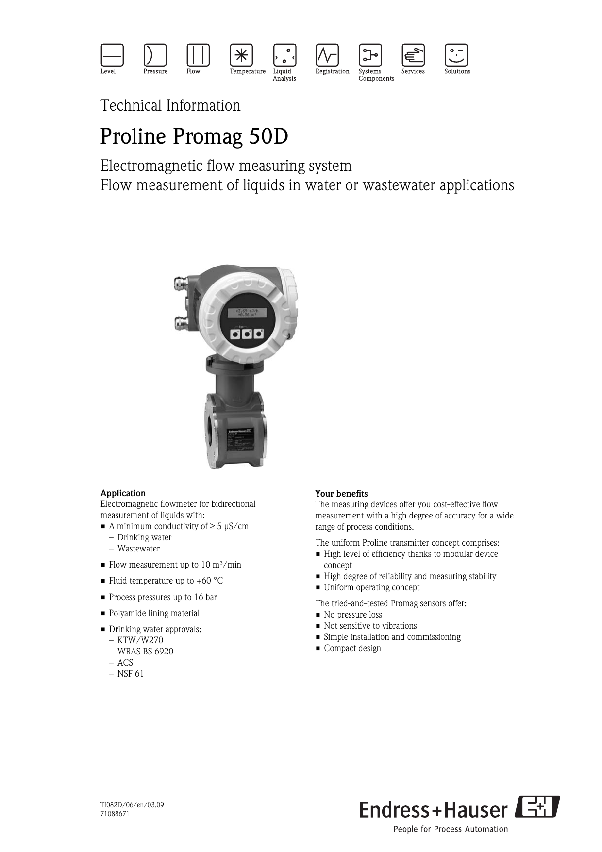 ENDRESS+HAUSER Proline Promag 50D Technical information Manualzz