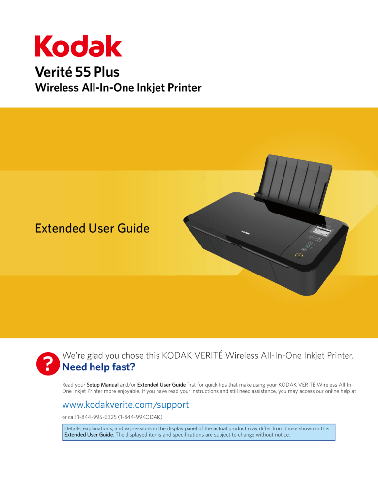 Kodak verite 55 plus User manual | Manualzz