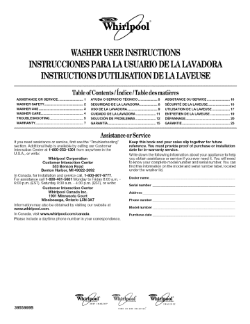 Whirlpool Lsq9549pw2 Lsq9550pw2 Lsq8000lq1 Lsn1000lw0 Lsq9610lg0 Lsr5132pq1 Lsr5132pq3 Lsq9600lw1 Owner S Manual Manualzz