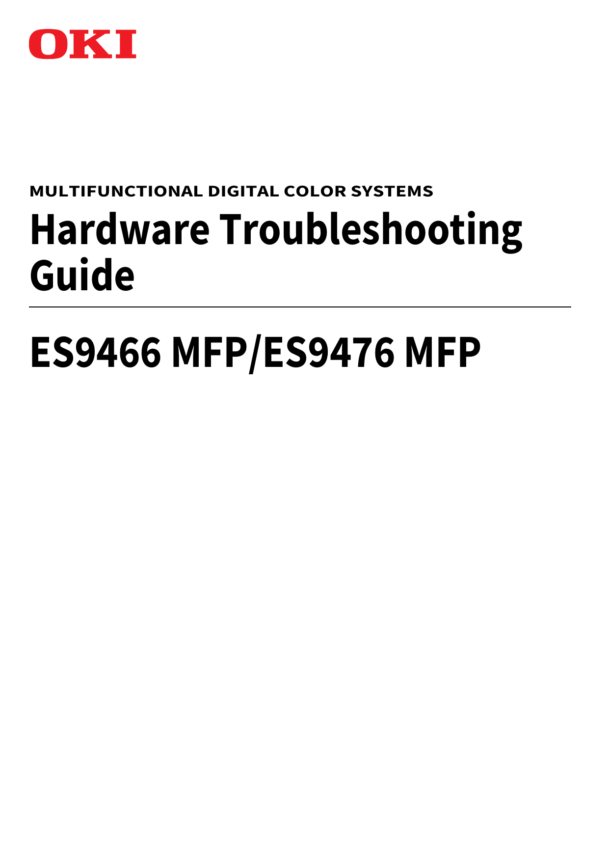 OKI ES9466 MFP Hardware Troubleshooting Manual Manualzz